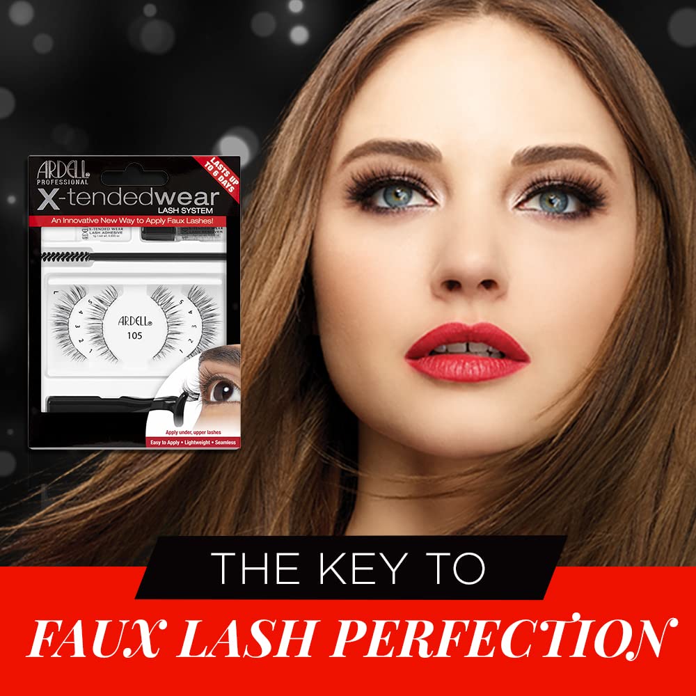 Ardell X-tended Wear 105 adhesive highlighting secure, easy-to-apply lash glue.