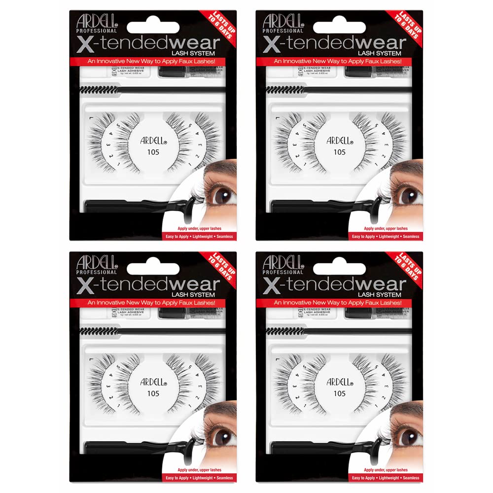 Ardell X-tended Wear 105 kit showing a complete DIY lash set for long-lasting looks.