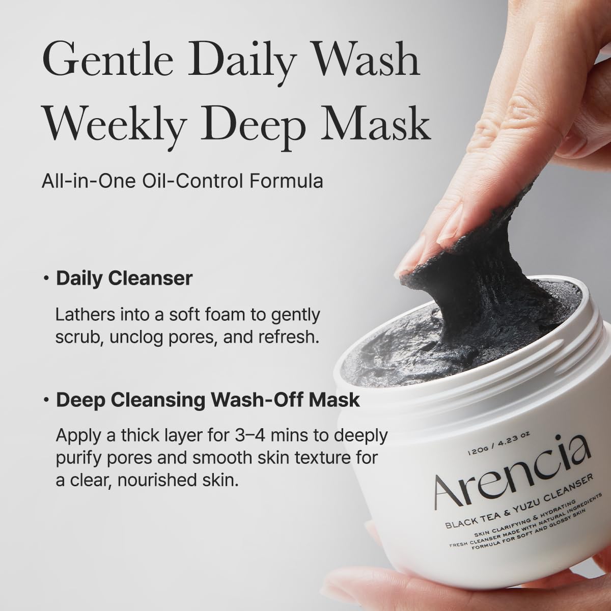 ARENCIA for all skin types label with hypoallergenic test suggests broad compatibility.