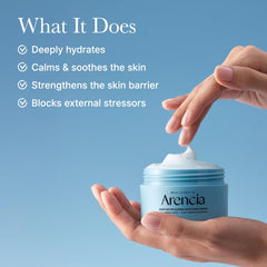 ARENCIA Deep Water Surge Cream blue packaging conveying oceanic freshness and premium care.