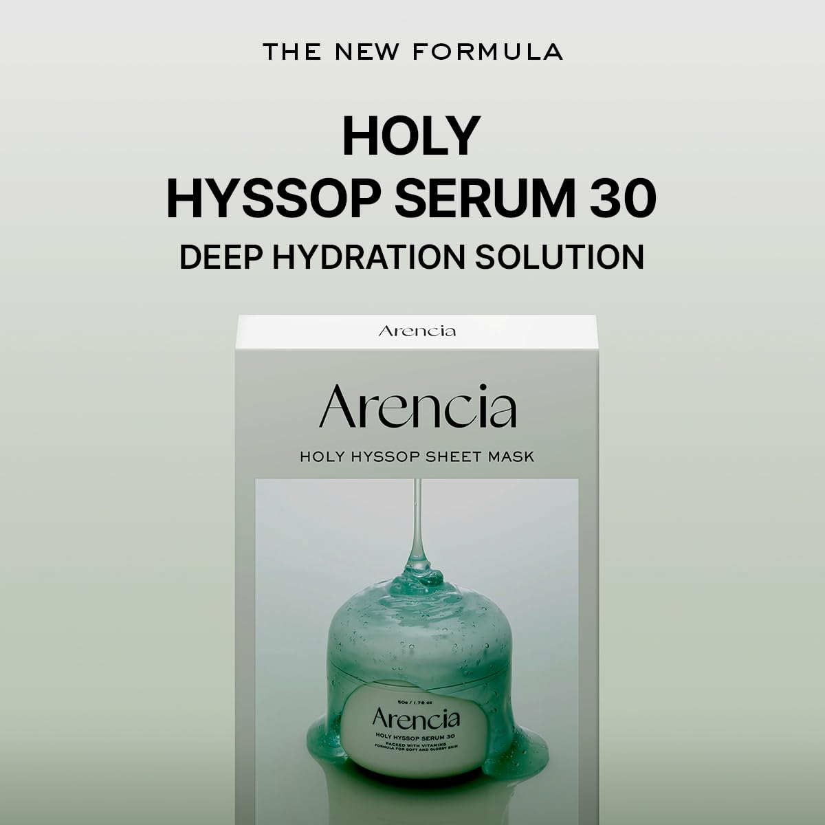 Arencia Hyssop extract closeup highlights nourishing formula for skin
