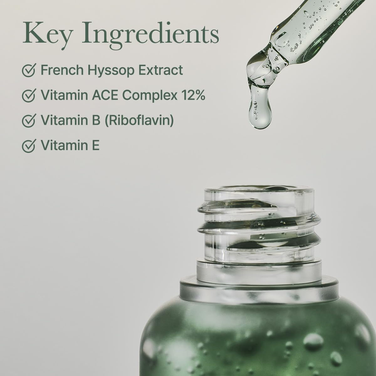 ARENCIA hyssop extract visual communicates botanical benefits and soothing properties