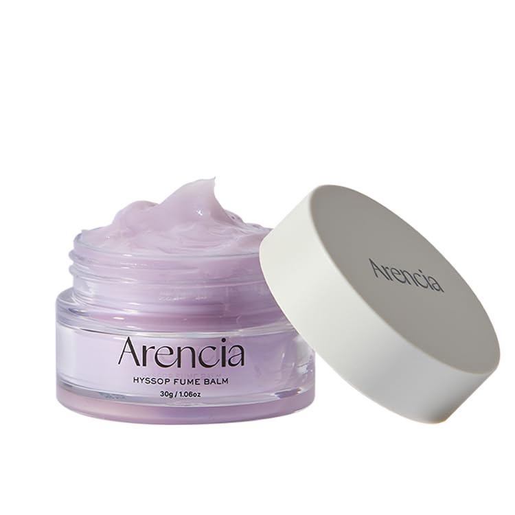 ARENCIA Hyssop Fume Balm bottle front highlighting hyssop and lavender aroma for soothing skin care