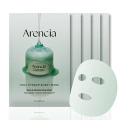 Arencia Hyssop Glow Sheet Mask pack shot for instant hydration