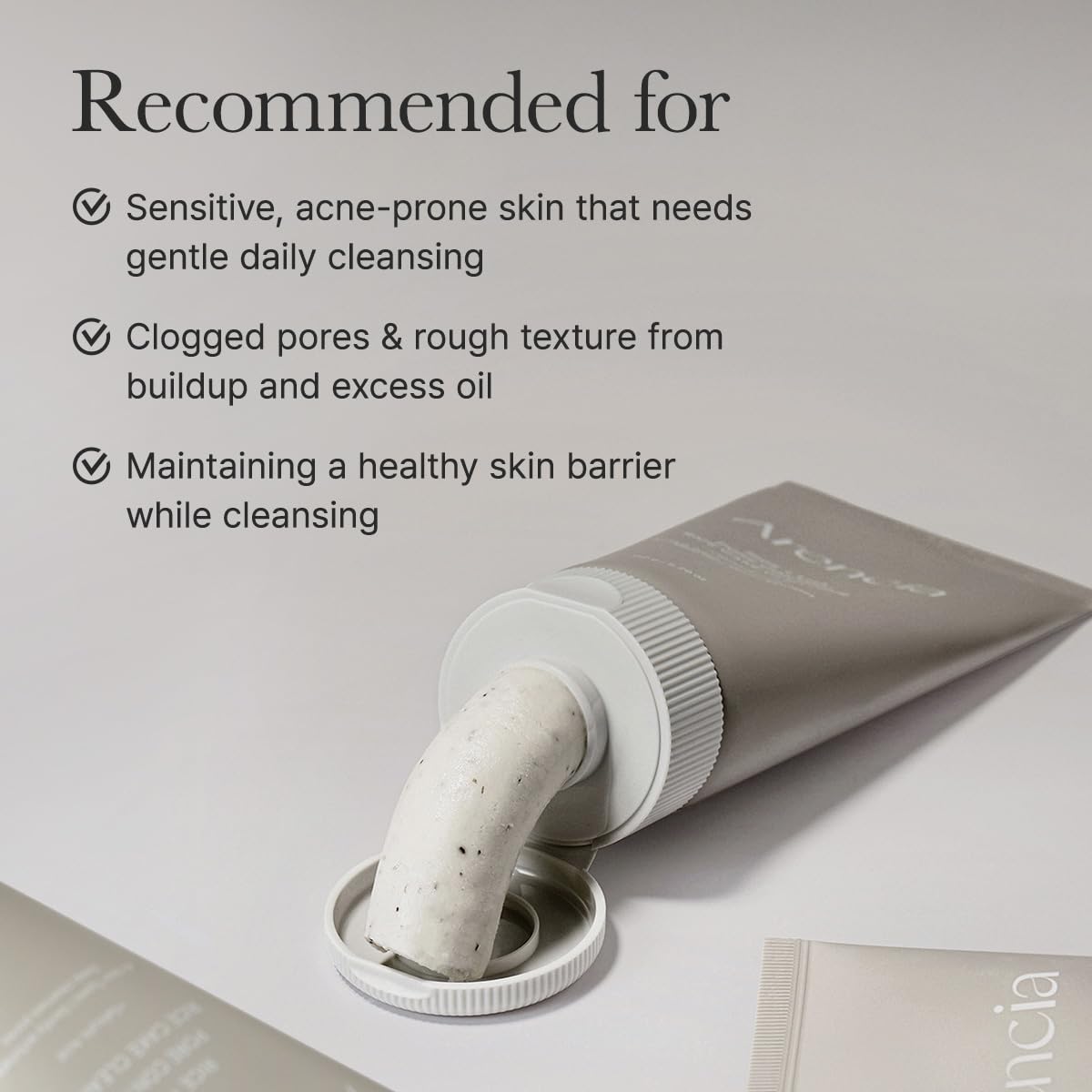 ARENCIA gentle exfoliation close-up for smoother skin.