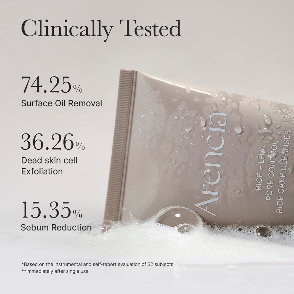 ARENCIA rice cake cleanser focused on pore care and cleansing.
