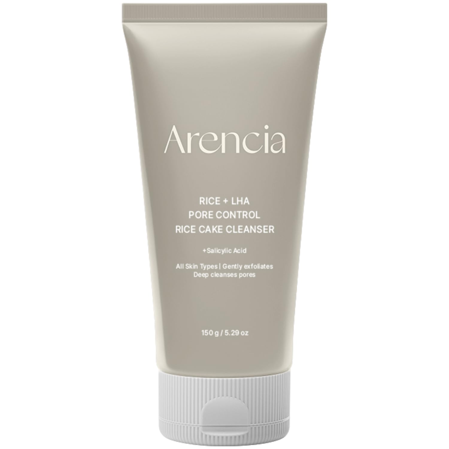 ARENCIA rice cake cleanser texture close-up for gentle exfoliation and deep cleansing.