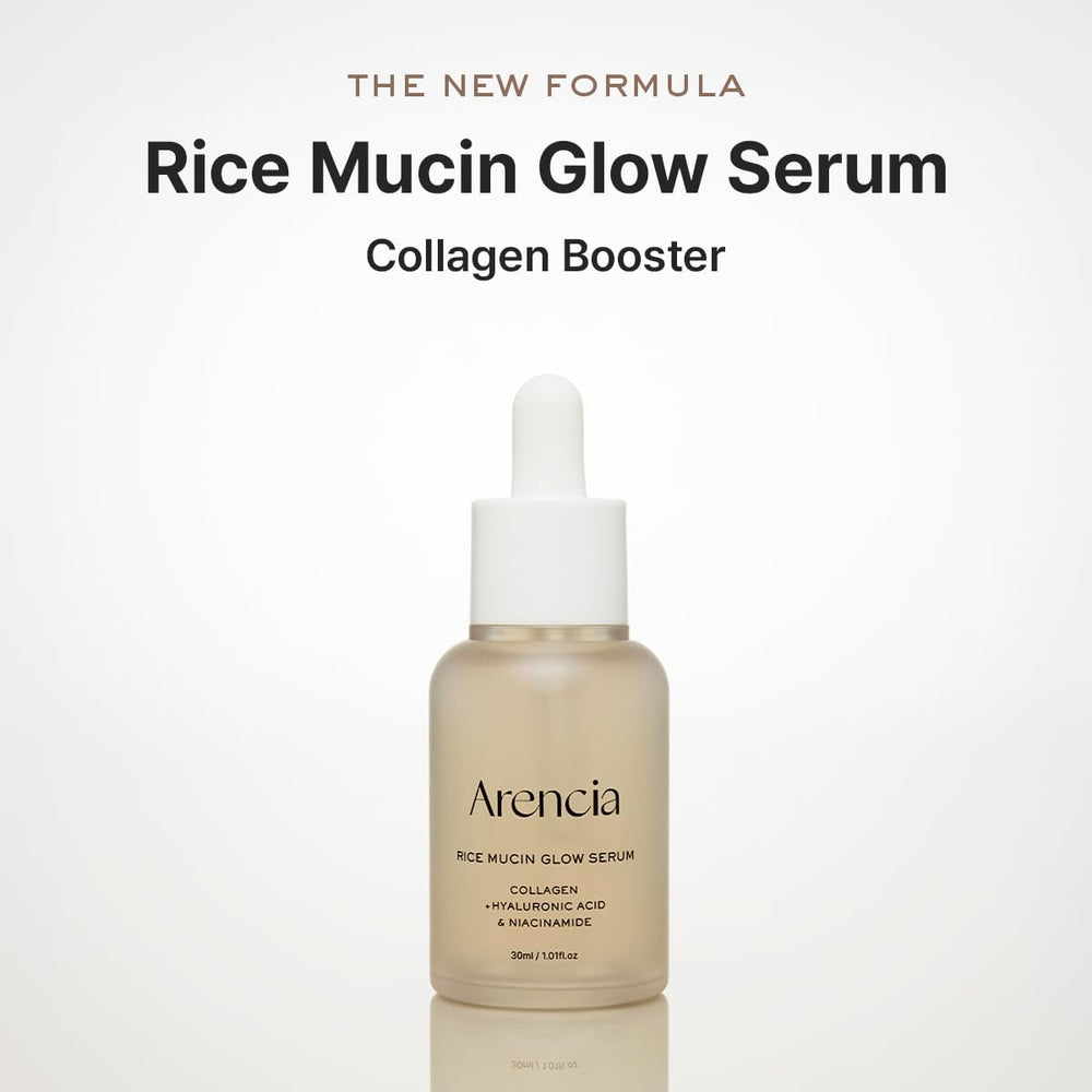 Arencia Rice Mucin Glow Serum packaging highlights a gentle, versatile skincare routine