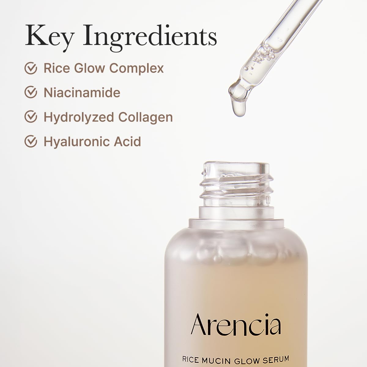Textured swatch showing the serum's silky hydration for plump skin