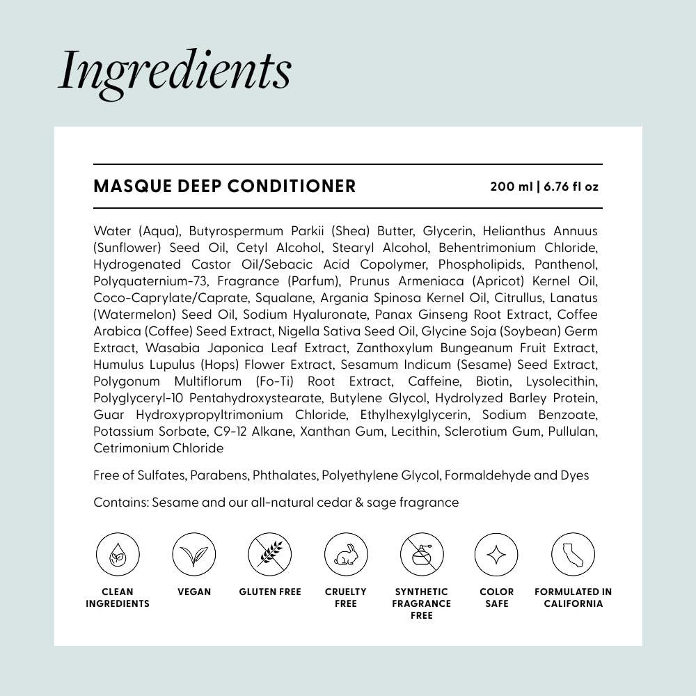 Arey Masque application on damp hair during routine