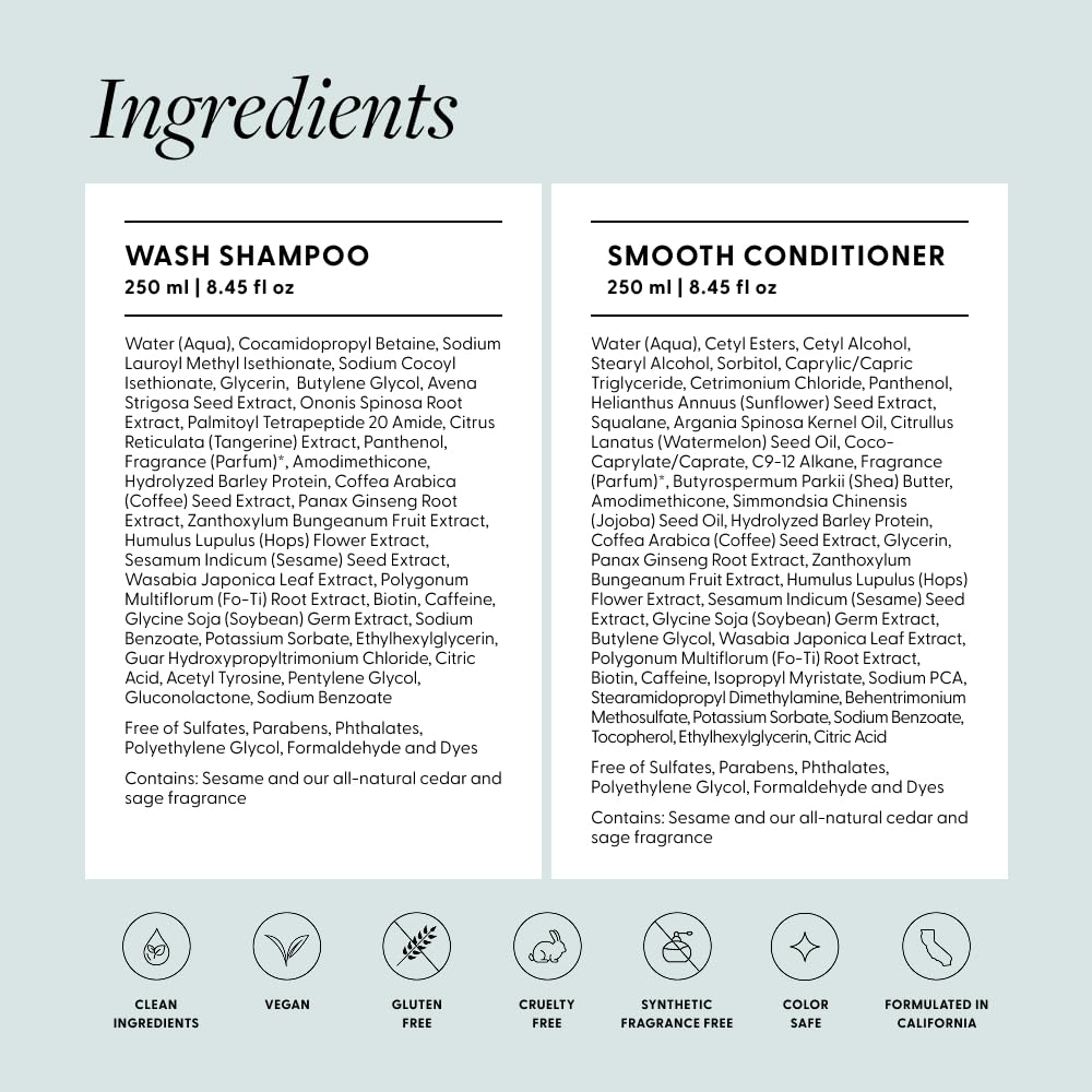 Arey Shower Duo label closeup—gluten-free and dye-free features for sensitive users.