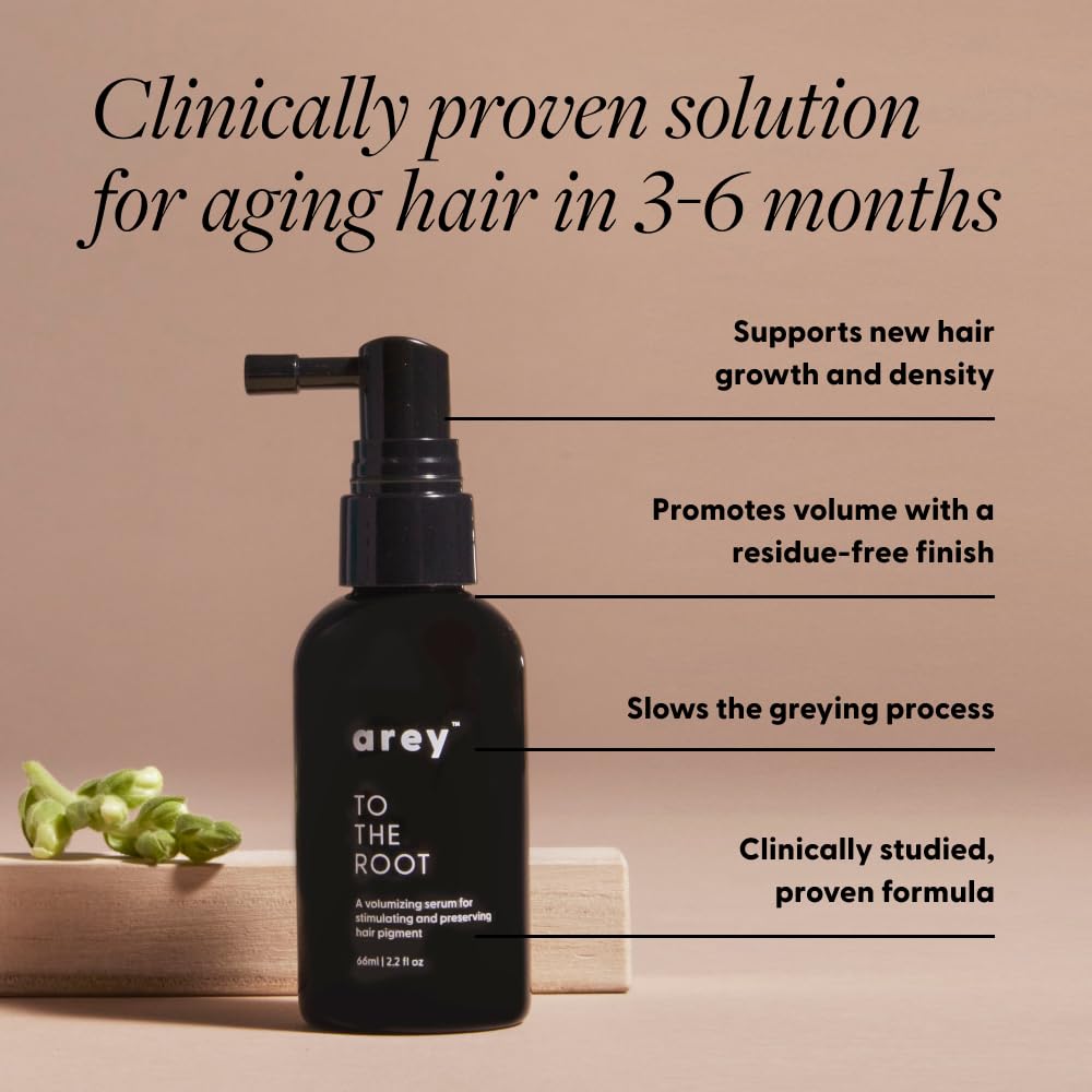 Arey To The Root Serum being applied to the scalp during a soothing routine