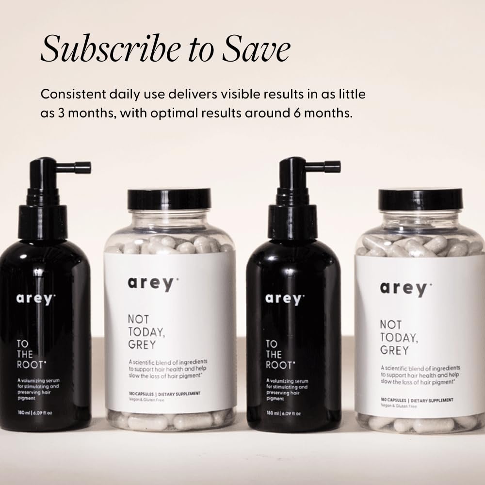 Hair root volume appears lifted after applying Arey To The Root Serum.