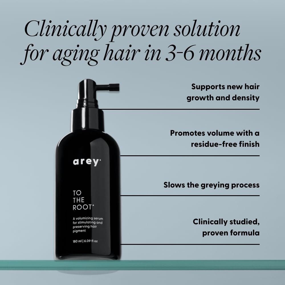 Pump action of Arey To The Root Serum for quick, mess-free scalp application.