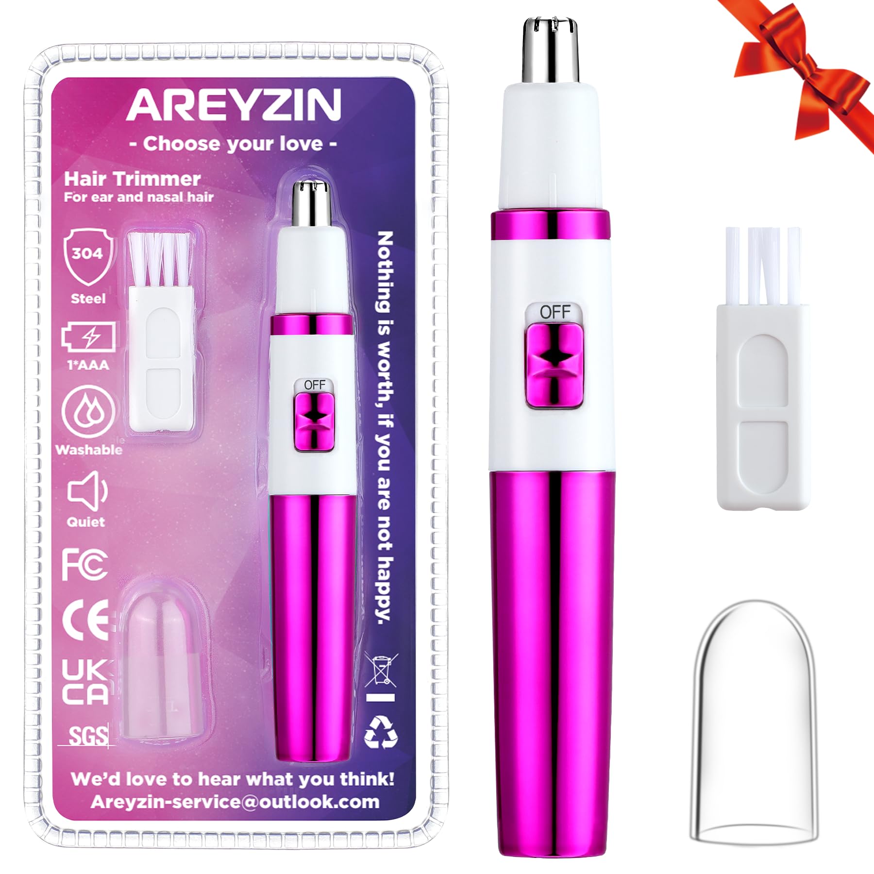 AREYZIN Nose Hiar Trimmer in compact form for on-the-go grooming.
