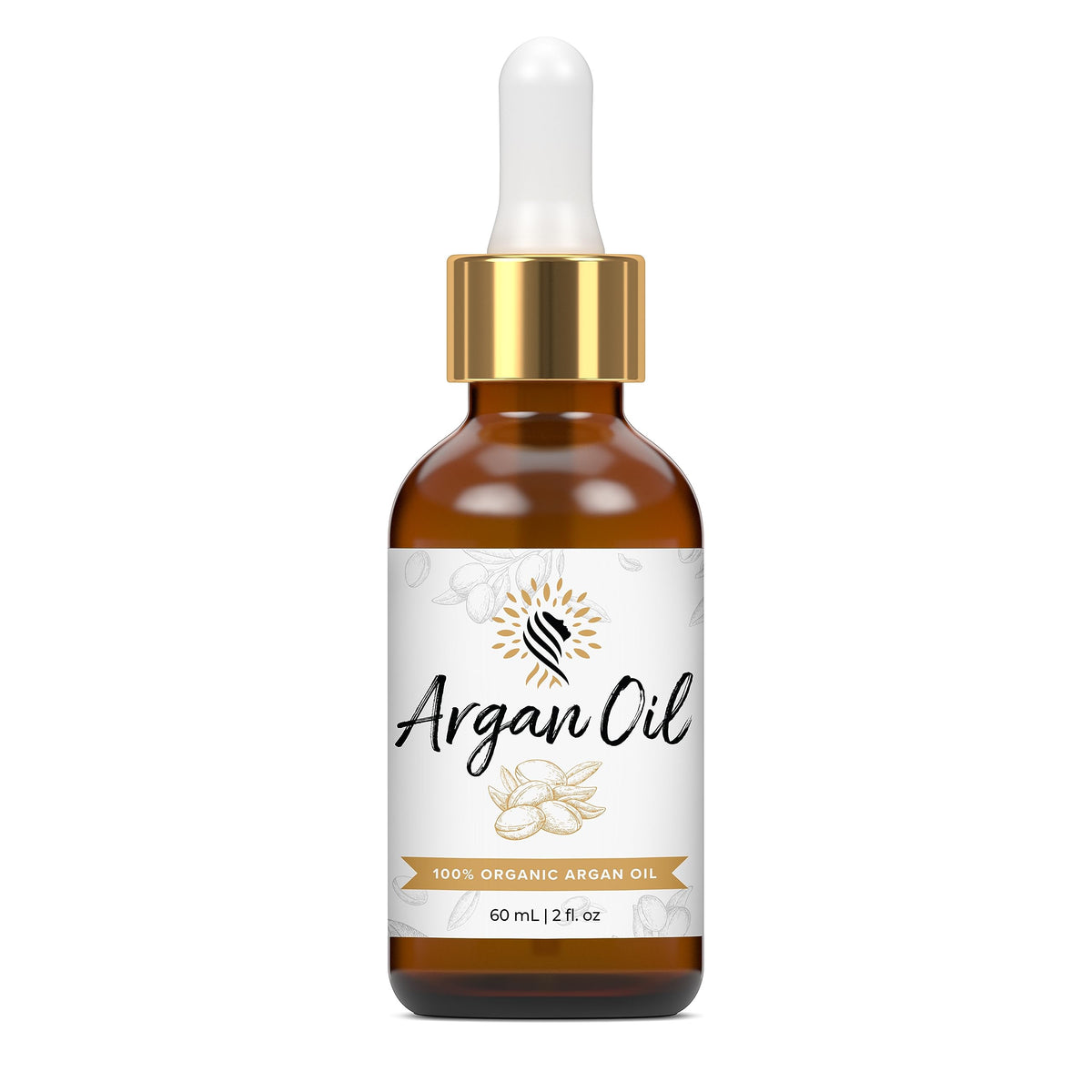Argan Cosmetics Argan Oil bottle pour showing lightweight hydration for skin and hair.