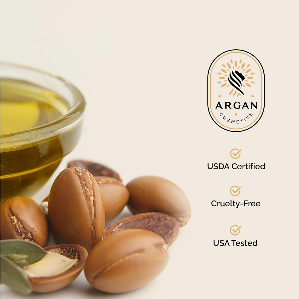 Argan Cosmetics Argan Oil applied to damp hair smooths and reduces frizz.