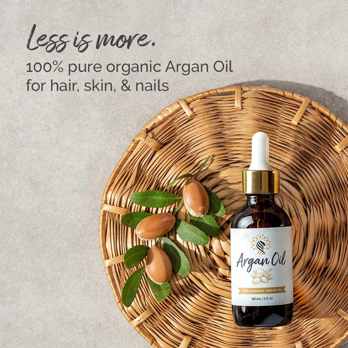 Argan Cosmetics Argan Oil on nails and cuticles for conditioning care.