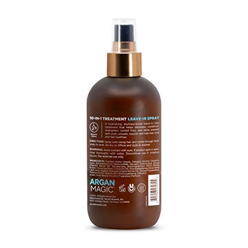 Argan Magic bottle showing argan and sunflower oil blend for nourishment.