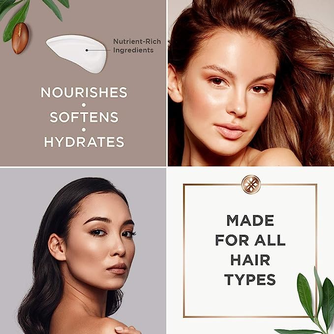 Argan Magic Moisturizing Conditioner on hair, ready to detangle.