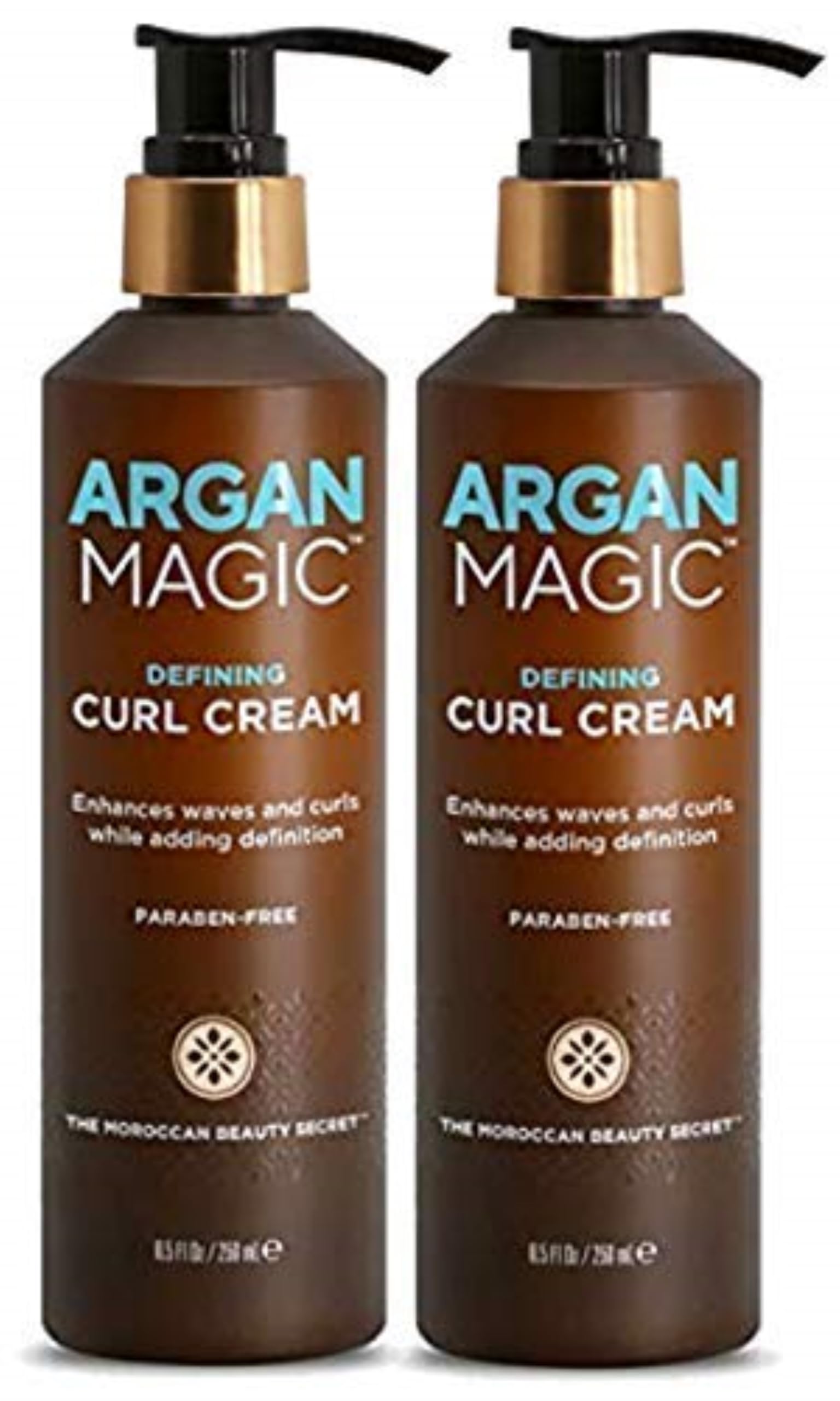 Argan Magic Defining Curl Cream 2-pack bottle for defined, frizz-free curls.
