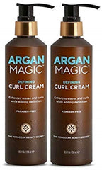 Argan Magic Defining Curl Cream 2-pack bottle for defined, frizz-free curls.
