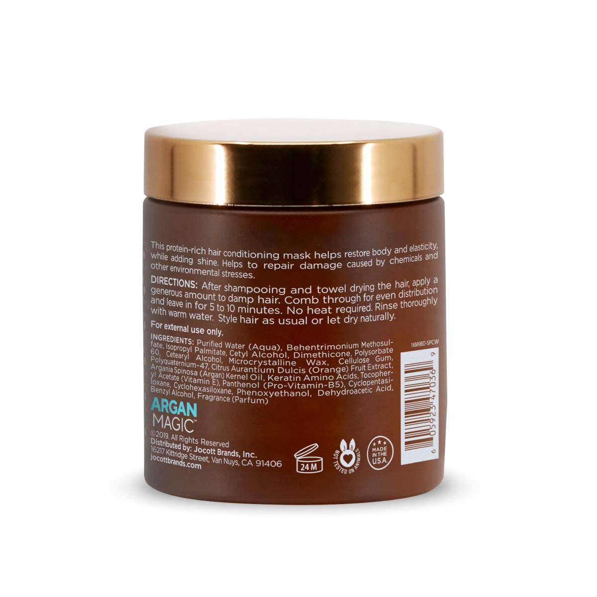 Close-up of Argan Magic Hair Mask inner seal preserving formula quality.