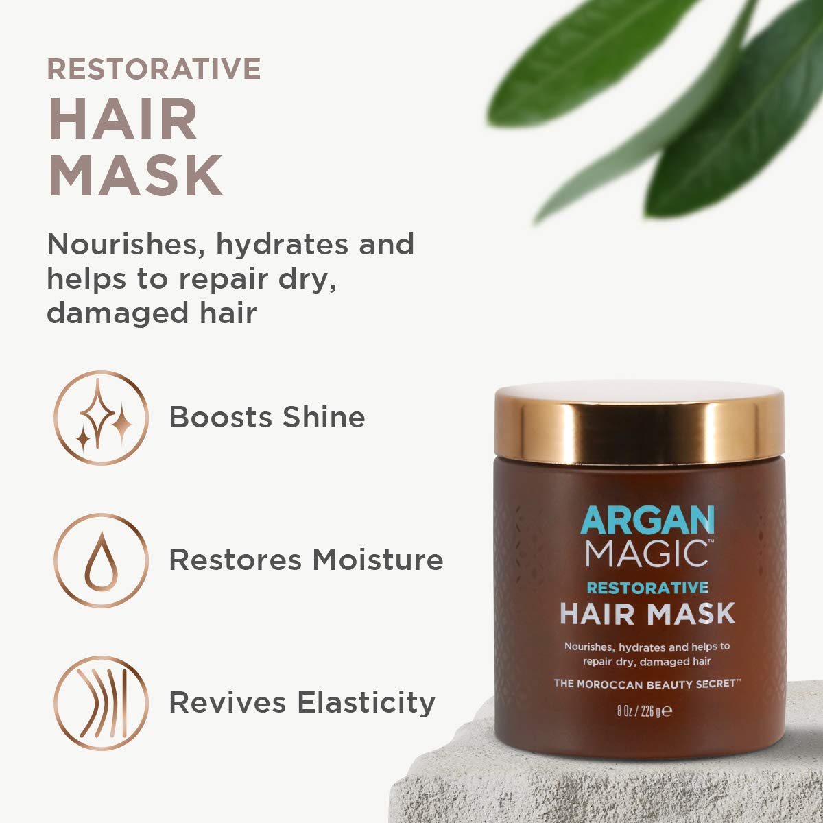 Argan Magic Hair Mask no-box packaging offers a clean, compact presentation.