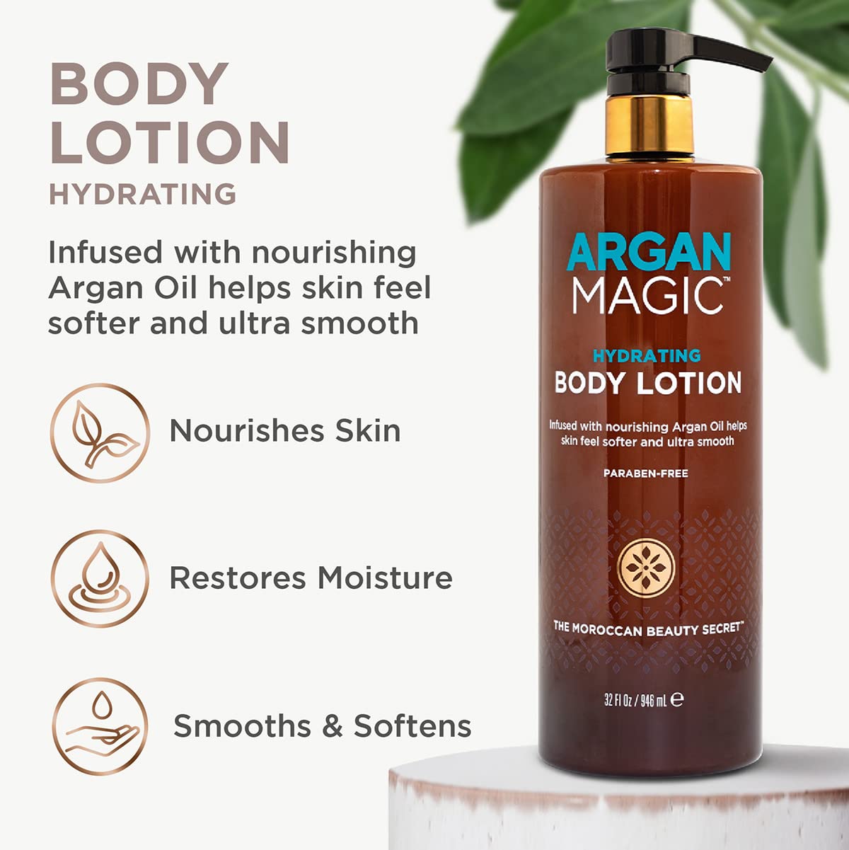 Argan Magic lotion applied on skin showing quick absorption and non-greasy finish