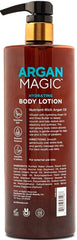 Argan Magic hydrating body lotion pump dispensing smooth, fast-absorbing moisture for daily care