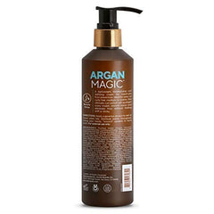 Argan Magic Intensive Hair Oil bottle shows deep hydration with non-greasy finish.