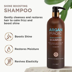 Argan Magic Moisturizing Conditioner bottle delivering soft, manageable hair.