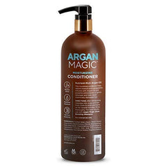 Argan Magic Moisturizing Conditioner ingredients closeup highlighting argan oil and vitamin E.