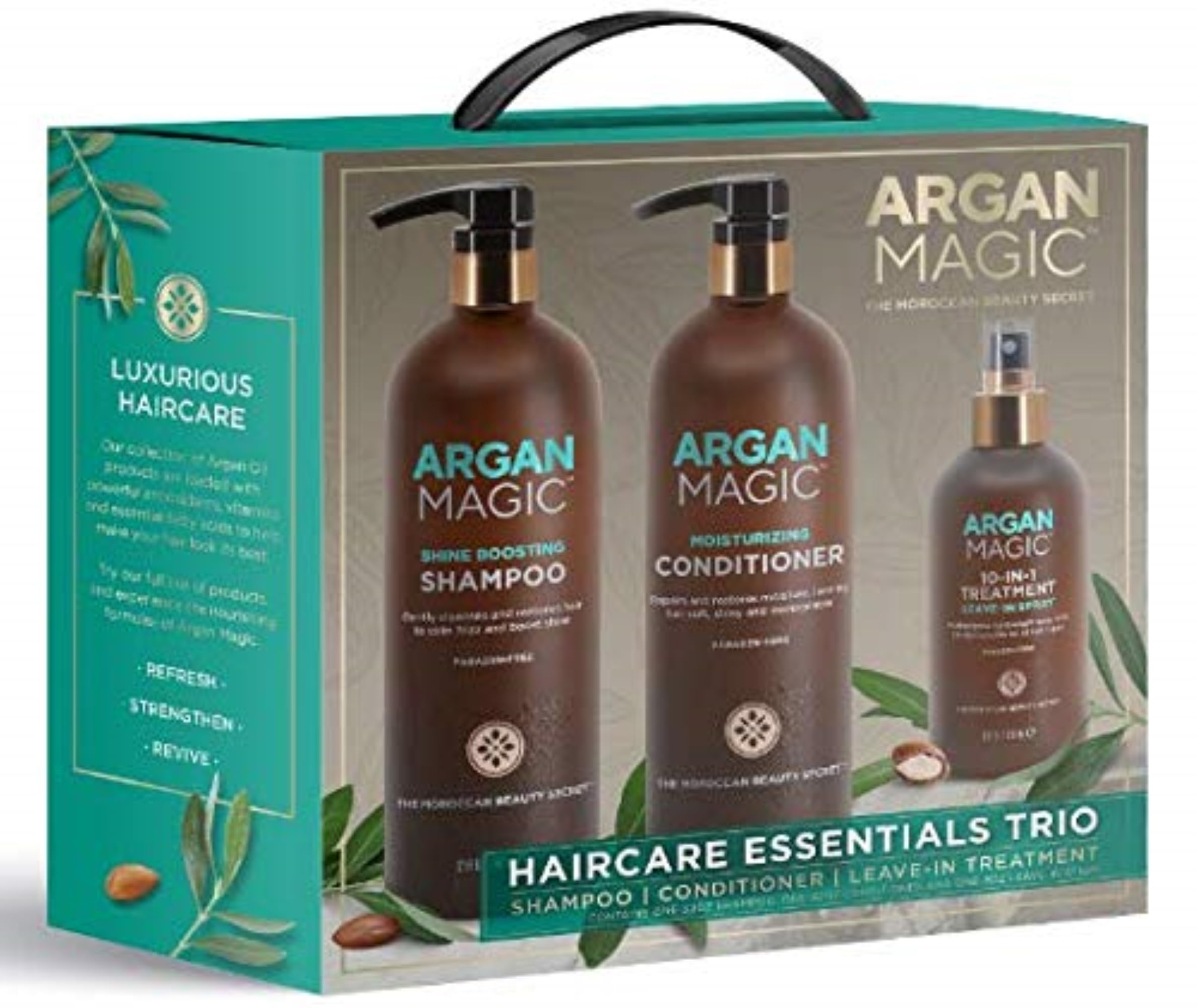 Argan Magic Shine Shampoo bottle for silky, glossy hair.