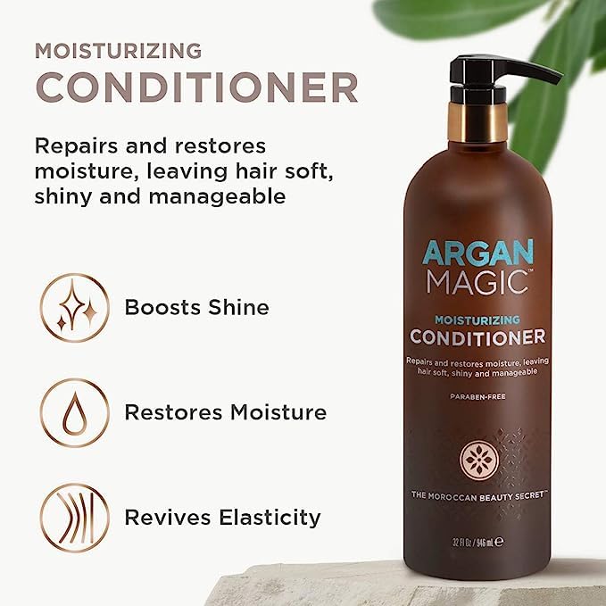 Argan Magic Shine Shampoo close-up showing rich cleansing lather.