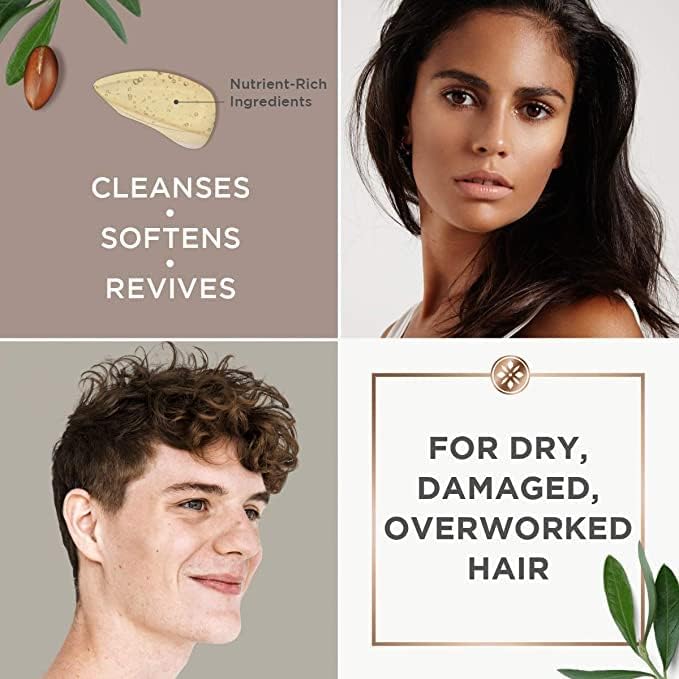 Argan Magic shine close-up illustrates softer, shinier hair after washing