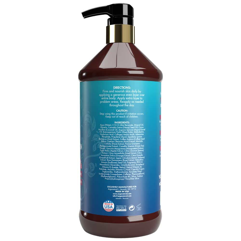 Arganatural Retinol Body Lotion application demonstrates smooth massage for firming and glow.
