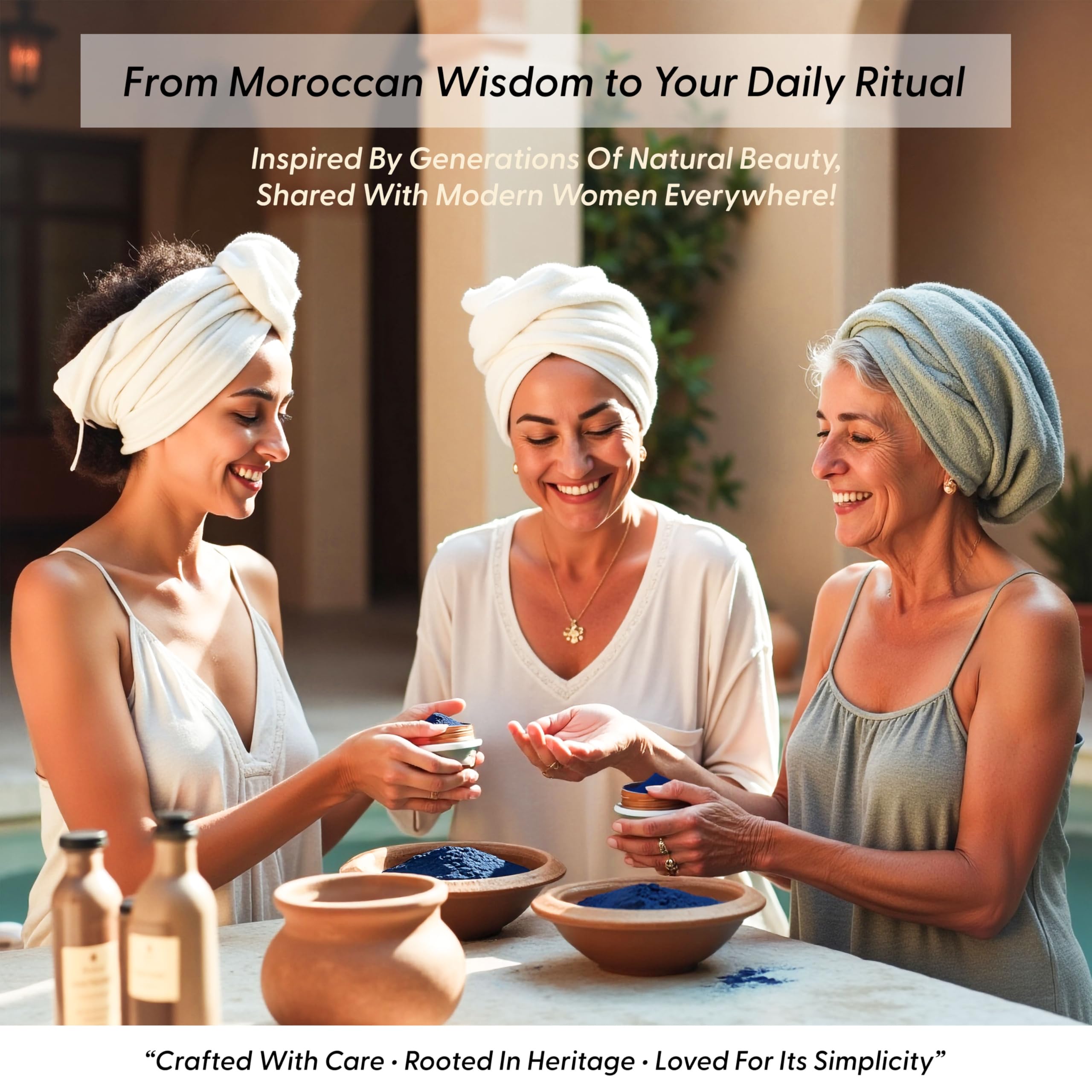 Argaviva Blue clay face mask ready to exfoliate and refresh skin.