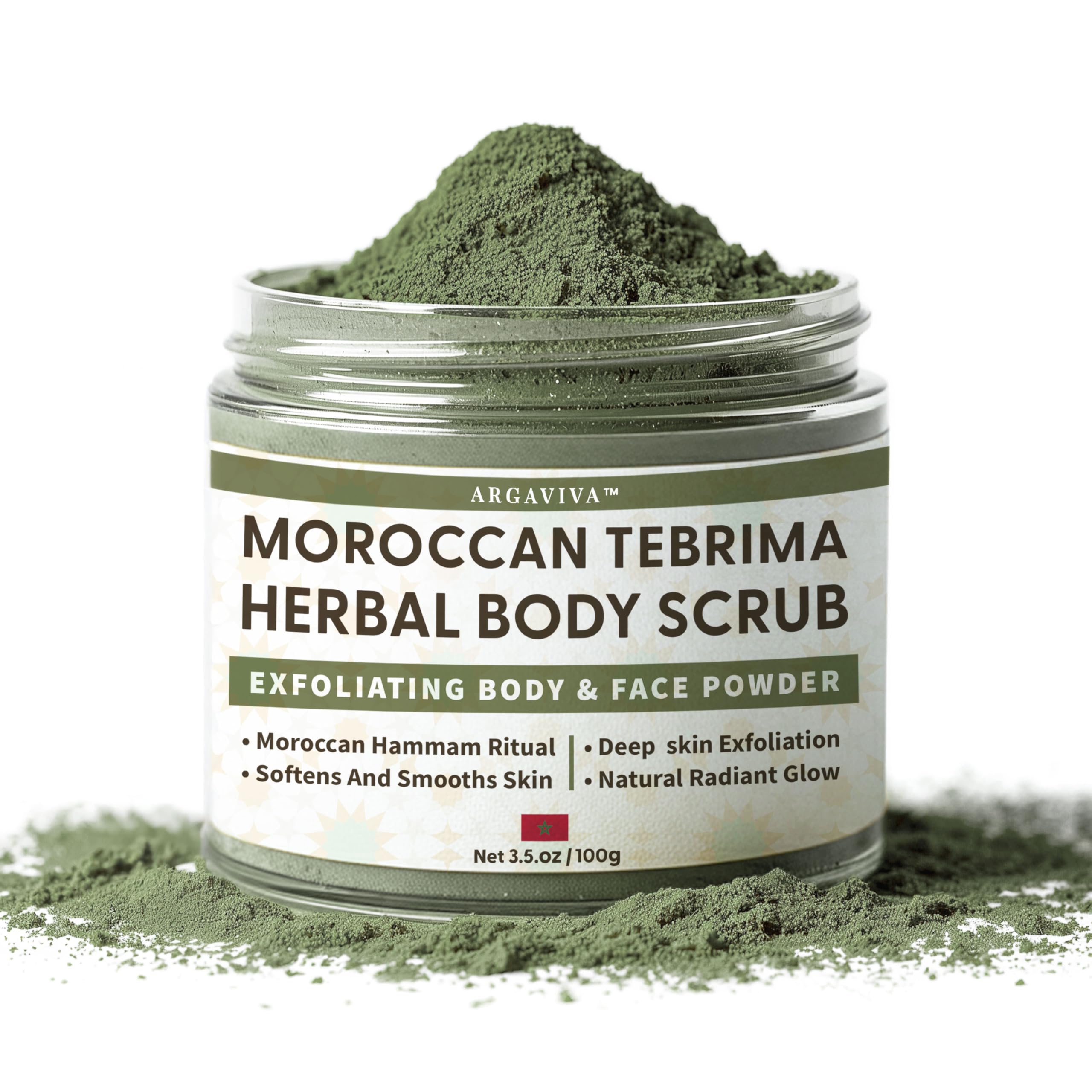 Argaviva Tebrima powder packaging ready for at-home spa ritual.