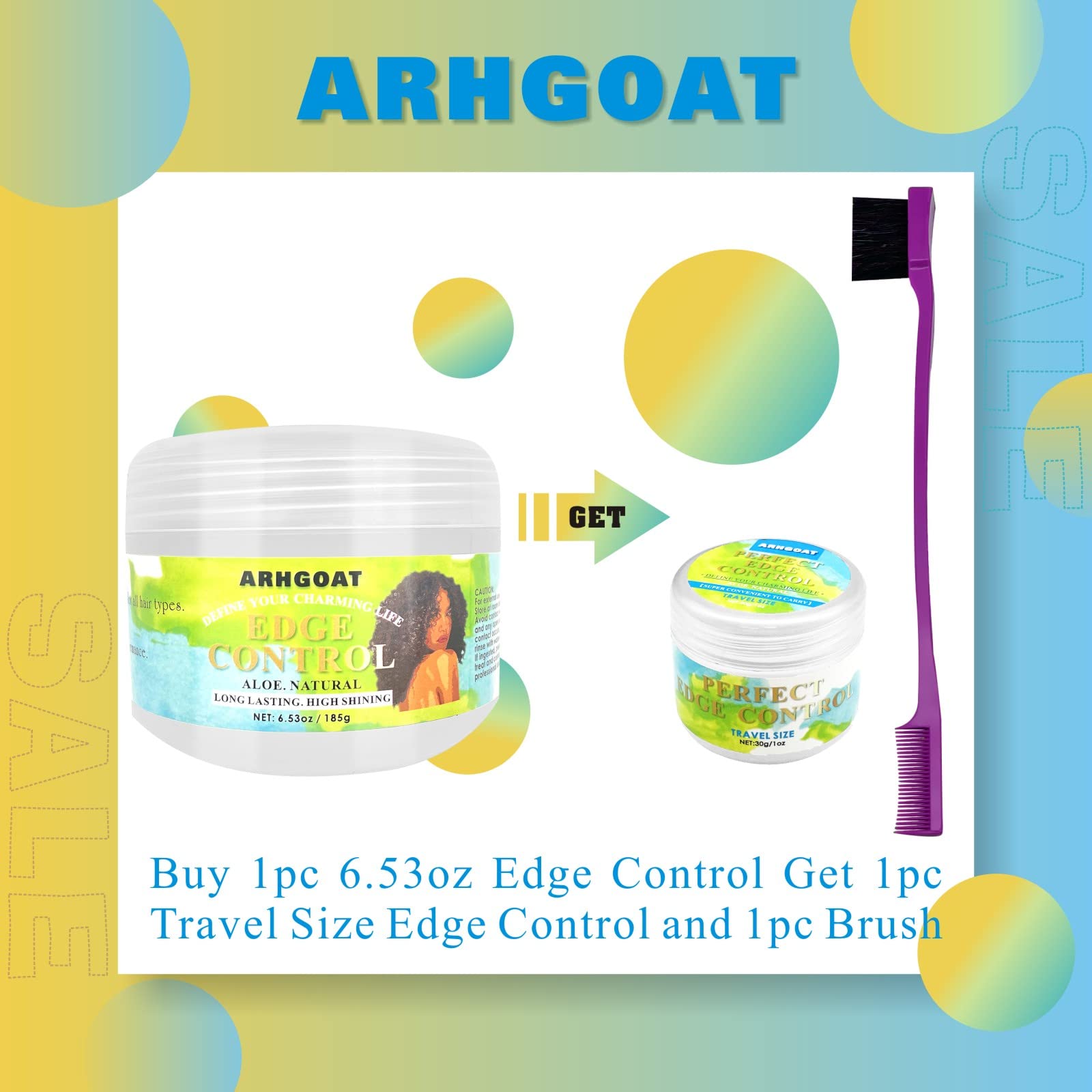 ARHGOAT edge control jar texture shows smooth application and clean finish.