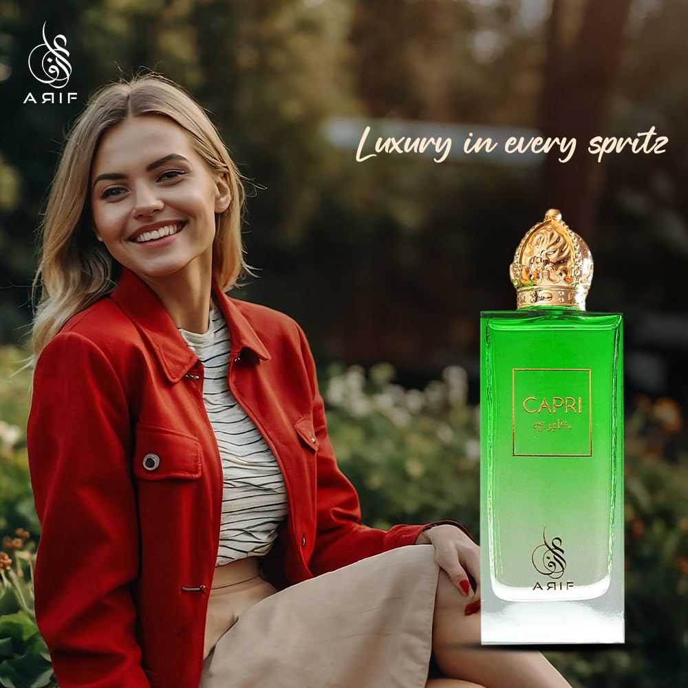 ARIF Capri heart notes Turkish rose and petalia in a lush close-up.