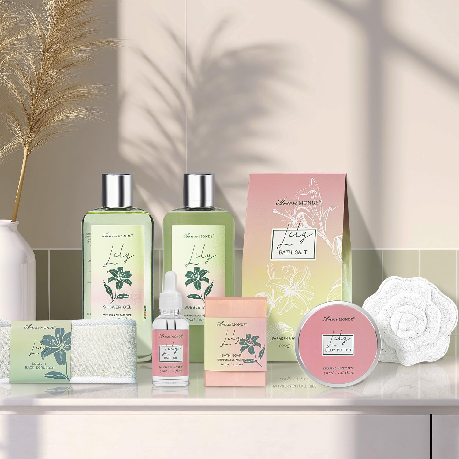 ArioseMonde Shower Gel 180ml bottle highlighted for a crisp morning cleanse.