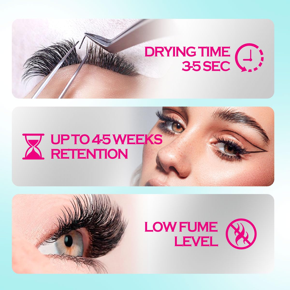ARISON LASHES hypoallergenic, latex-free formula pictured for clients with sensitive skin.