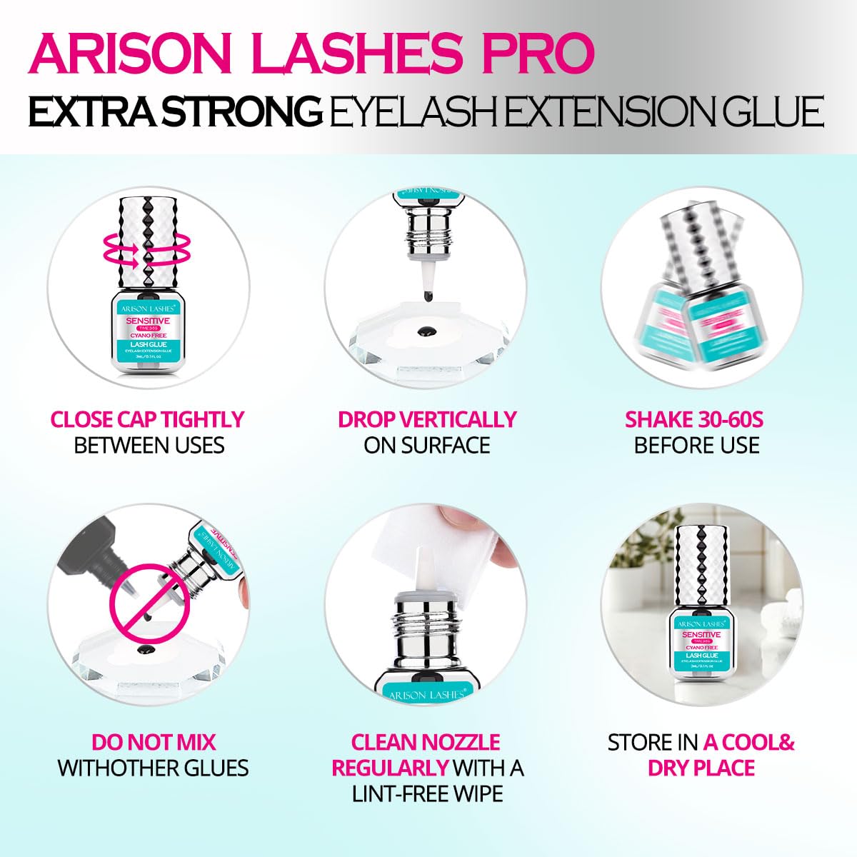 ARISON LASHES glue demonstrates 5-6 weeks retention in a realistic lash extension scenario.