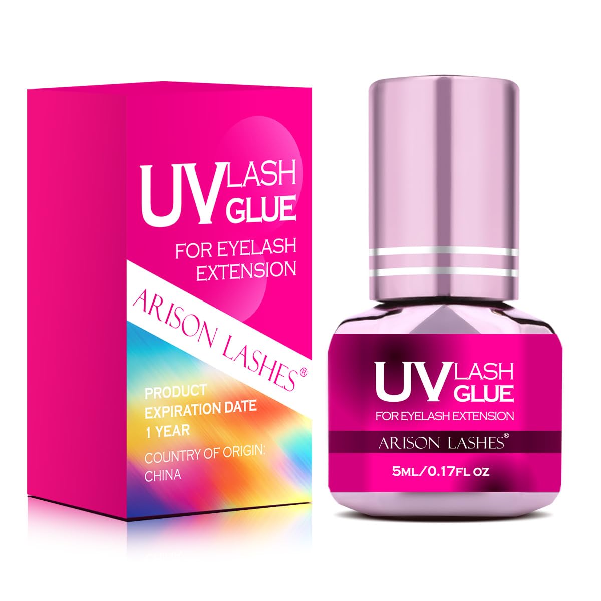 ARISON LASHES UV glue bottle 1 second dry, ideal for precise lash extensions