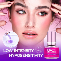 ARISON LASHES UV glue drying in one second for rapid lash application.
