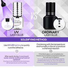 ARISON LASHES UV glue is hypoallergenic and latex-free for sensitive clients.