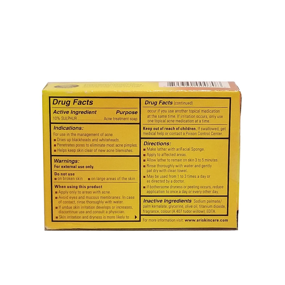 Ari Sulfur acne treatment soap lather closeup with creamy foam