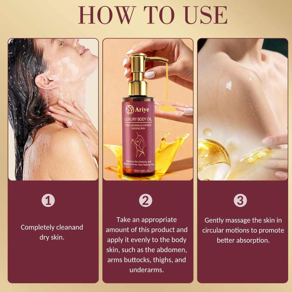 Subtle, plant-based aroma from ARIYE Body Firming Oil on skin