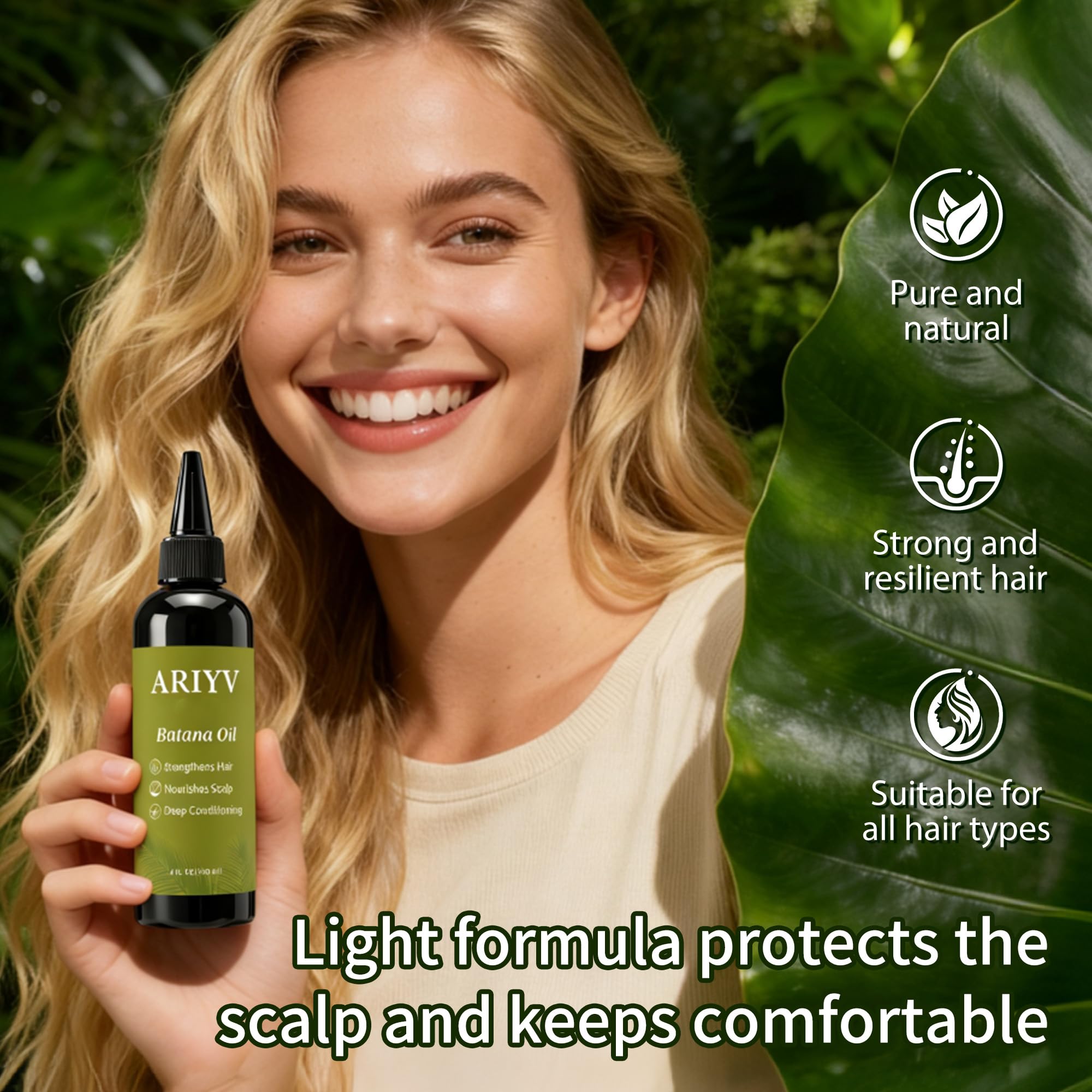 Ariyv Batana Oil on scalp during massage promotes soothing, easy daily care.